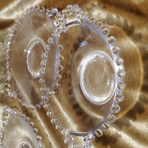 Vtg Imperial Candlewick Glass Handled Mayo/Sauce Serving Bowls Plates Sets (2) - Picture 12 of 13